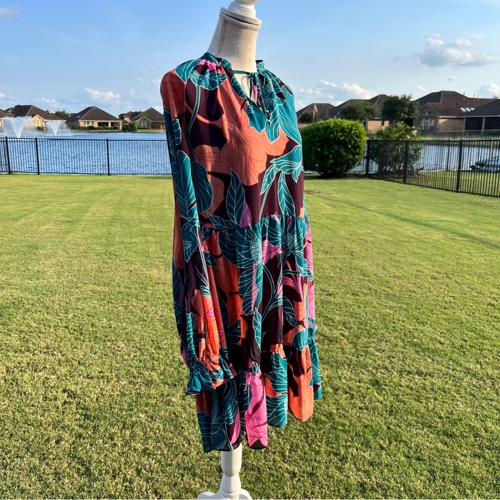 Trina Turk Rhapsodic Floral Print Women's Dress - Picture 8 of 12